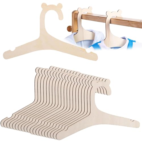 Lot de 20 cintres en bois pour bébé - 12,1 x 22,8 cm