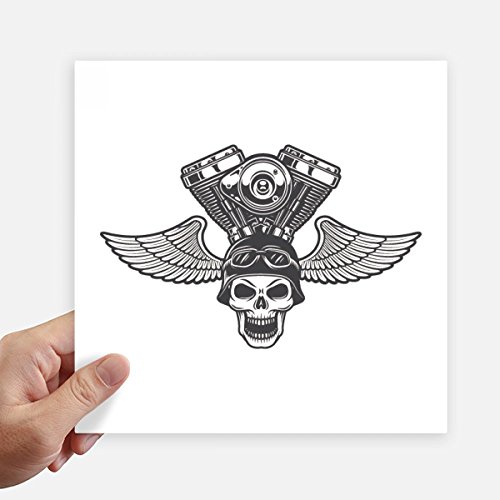 Decal motobike Skeleton Motorcycle DIYthinker | Sticker grand format carré pour pc et bagage - 2
