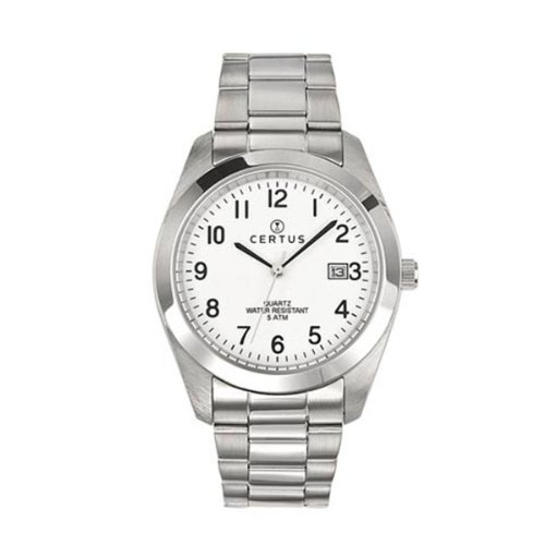 Certus - 615318 - Montre Homme - Quartz Analogique - Cadran Blanc - Bracelet Acier Argent