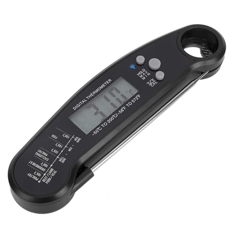 Generic Generic Termómetro Digital para Carne, Pantalla Retroiluminada Grande, Termómetro de Cocina Portátil Recargable para Cocina, Barbacoa, Picnics (BLACK) (BLACK)
