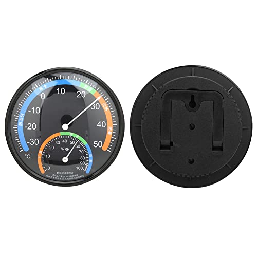 Zerone 5 Inch Indoor Outdoor Hygrometer, Round Pointer Type Thermometer Hygrometer High Precision Weather Dial Thermometer With Mounting Bracket For Patio, Pool, Kitchen, Garden(Th101 Black) #TOP5