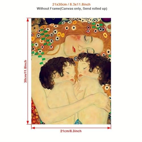 Tableau Klimt amour maternel jumeaux pour déco de chambre