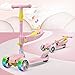 Produktbild 3 Rad Kinderscooter Kleinkind, Scooter Kinder Roller Tretroller Cityroller Kick Scooter klappbar mit Abnehmbarem Sitz Höheverstellbare Lenker für Kinder ab 3-8 Jahren,Rosa
