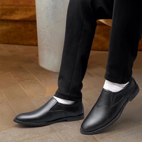 Image of ARAMISH Men's Genuine Leather Moccasin Slip On Formal Shoes
