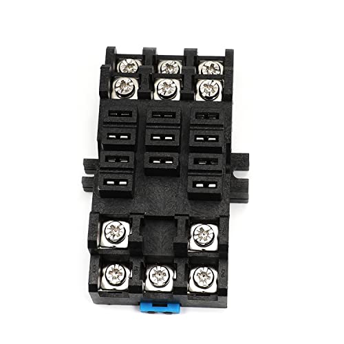 Fielect 38F-11A 11-Pin DIN Rail Mounted Power Relay Socket Base Holder for JQX-38F Relay 1pcs