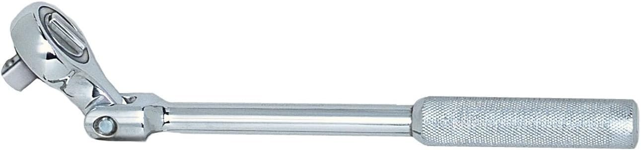 Wright Tool 4427 Flex Head Knurled Grip Ratchet Double Pawl, Silver