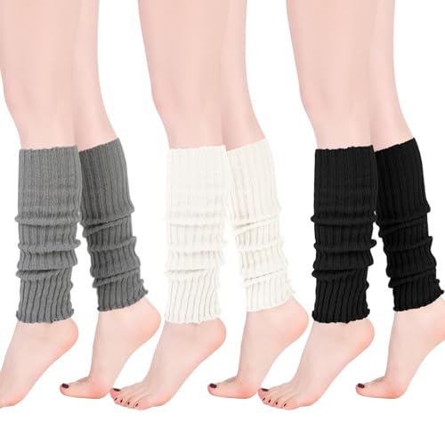 Zuimei 3 Pairs Leg Warmers for Women Retro Dance Leg Warmers