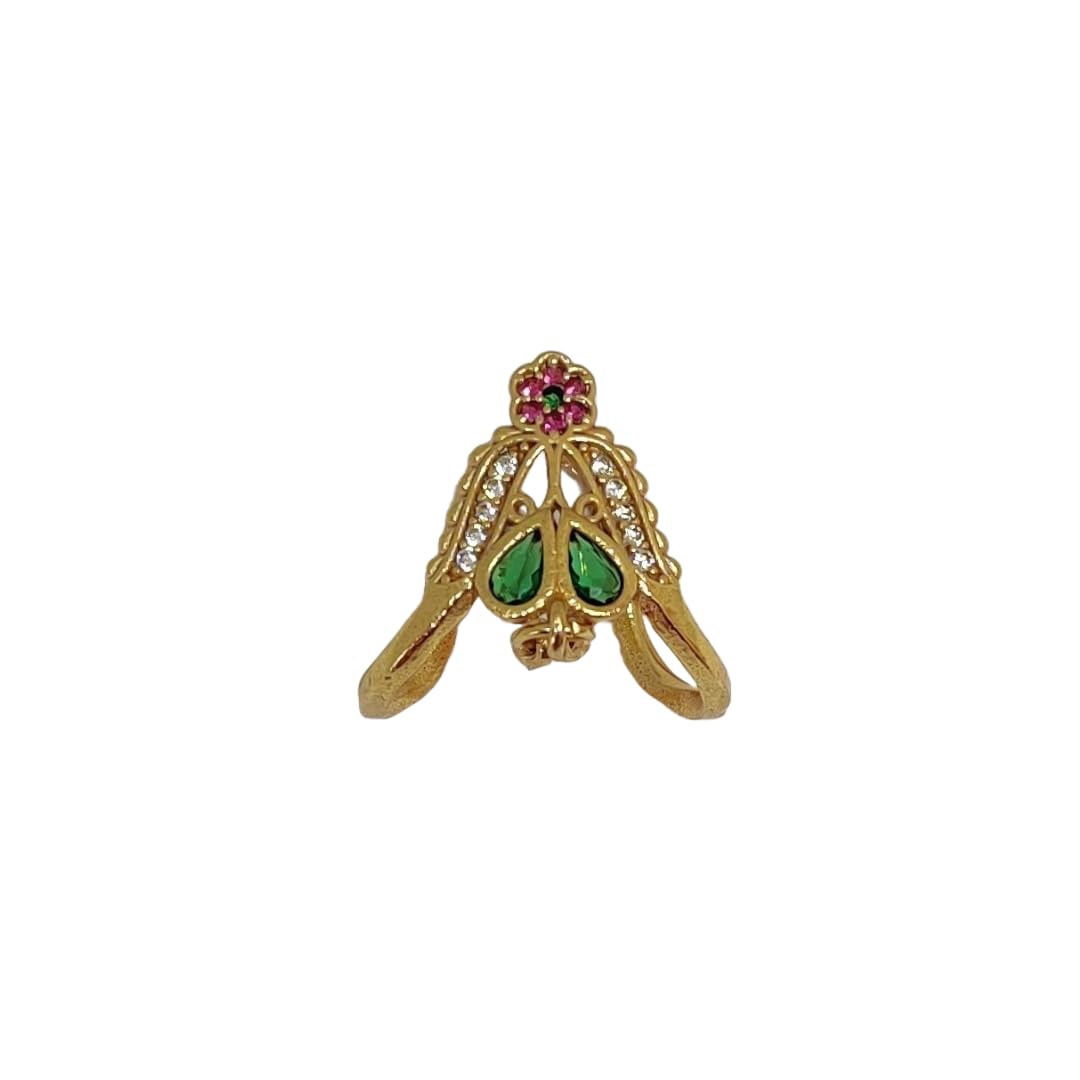 1 Gram Gold Plated Traditional V Shaped Ghoda Rings For Women [Adjustable Size] (Multi Stone Ring) (B0CST1VXGM) Amazon Price History, Amazon Price Tracker