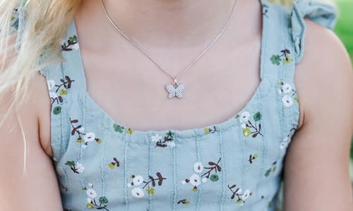 Cherished Moments Girl's Sterling Silver Butterfly CZ Birthstone Necklace for Toddlers, Little Girls, Teens, or Women4