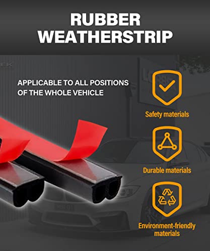 ESEWALAS Universal Self Adhesive Rubber Car Edge Protector Strip,Automotive Soundproofing Rubber Seal Strip,Car Weather Striping,Car Door Seal Strip Trim Seal (33 Feet) - Thumbnail 4