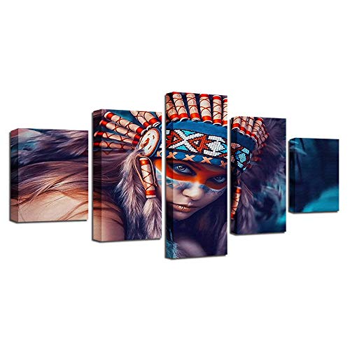 Impression sur toile 5 pièces indiens tableau mural photo home décor