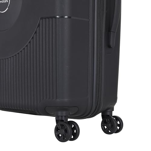Image of Kamiliant Polypropylene KAM Hard Shell 8 Wheels Double Spinner Suitcase Might DW SP68CM Black,Medium