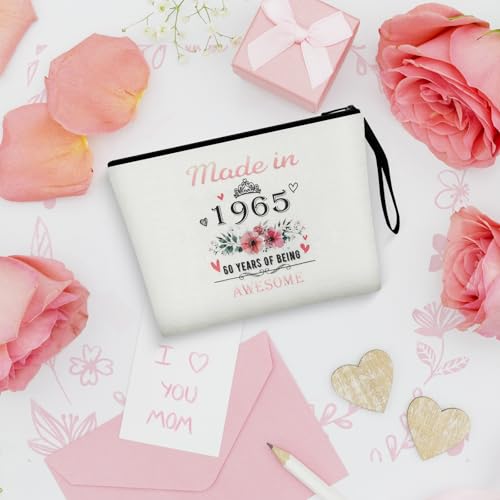 Vavabox 40th Birthday Gifts Women, Unique Gifts for Her, Makeup Bag with Zipper for Daily Use (Year-1985, White)2