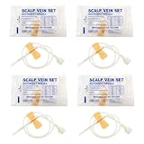 Moduzila Veterinary Infusion Needles with Catheter, 25G Butterfly IV Needles for Dogs and Cats, Sterile Disposable Winged Infusion Set with Luer Lock Adapter, 50pcs/Pack