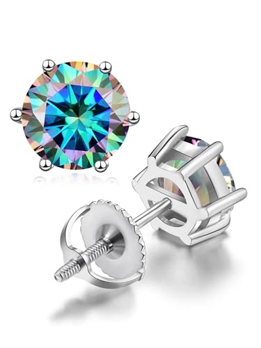 Pendientes de tuerca de moissanita de 2 quilates de plata de ley S925 un regalo inolvidable