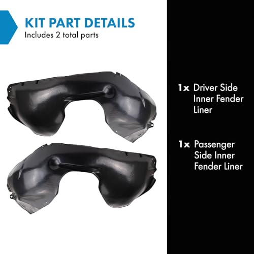 Image of TRQ Inner Fender Liner Set Compatible with 2004-2011 Volvo S40 VO1250100 VO1251100
