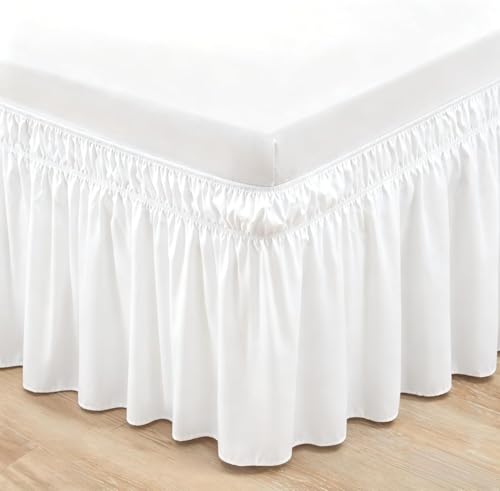 Faldón de cama elástico blanco cálido ajustable con caída de 38cm 5