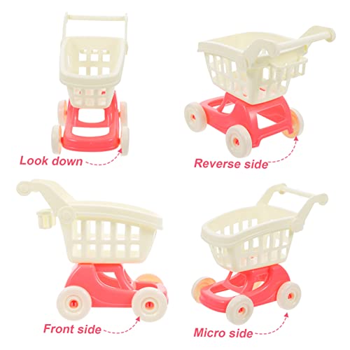 HEMOTON 3 Peças Enfeites De Carrinho De Compras Mini Carrinho De Casa Decoração Carrinho De Simulaçã