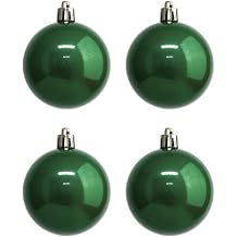 YYCRAFT Shiny Pearly Christmas Ball Ornaments Faux Glass Ball for Christmas Decoration Box Set Shiny Dark Green, 10CM