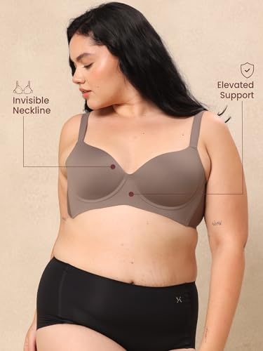 Image of Krvvy T-Shirt Bra for Women | Medium Coverage | Padded & Molded Cups for Flawless Silhouette | Seamless & Comfortable Fit | for Cup Sizes A, B, C