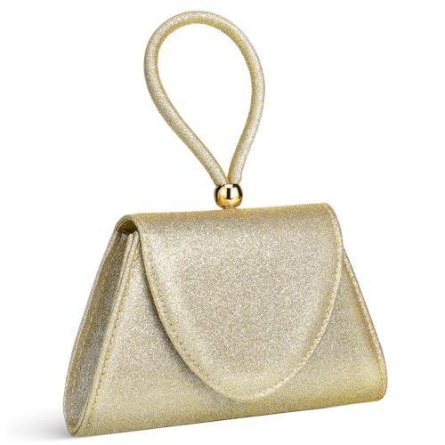 DEARMAMY bolso de mano para banquetes bolso de mano para mujer cartera de mano bolsos para mujer para mujeres bolsa de mujer bolso de embrague carteras de mano para mujer poliéster Golden