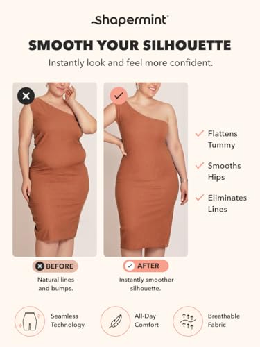 Image of SHAPERMINT High Waisted Body Shaper Shorts Shapewear for Women Tummy Control Thigh Slimming Technology