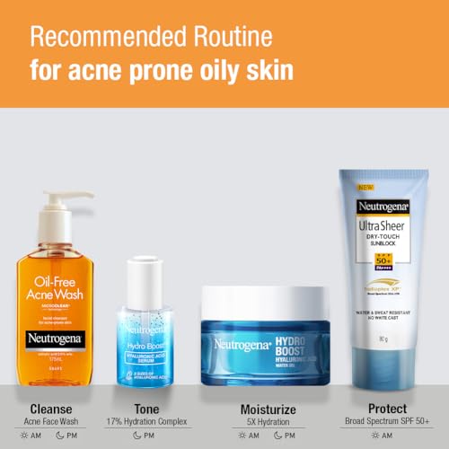 Neutrogena Oil Free Acne Wash | Deep Cleansing Face Wash with Salicylic Acid | Hydrating, Alcohol Free, Non Comedogenic & Dermatologically Tested | For Oily Acne Prone Skin | 175ml - Image 5