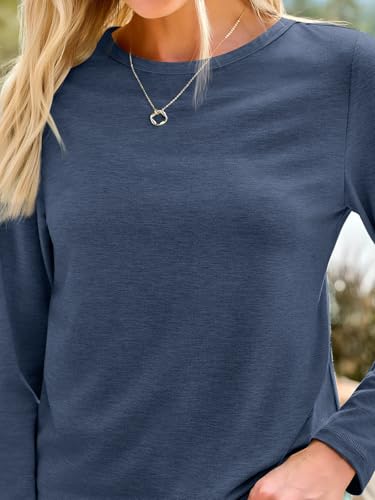 Image of AUTOMET Women's Long Sleeve Crewneck Shirts Casual Basic Tops