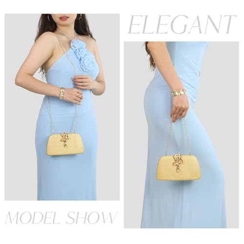 Image of Glitter Clutch Purses for Women Evening Handbags with Snake Closure for Party Prom Wedding