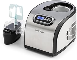 Klarstein Sweet Dreams Ice Cream Maker - Ice Cream Machine, Frozen Yoghurt, Compressor, 1.5 L, Stainless Steel, Preparation in 10 to 60 Minutes Without Pre-Cooling, Easy Operation, Silver
