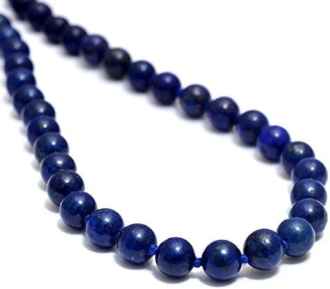 Kashish Gems & Jewels Natural AAA Lapis Lazuli 108 Mala Necklace| Prayer Beaded Mala Necklace| Hand Knotted Mala Bracelet | Japa Mala| 8mm Round Beads| |Buddhist Mala2