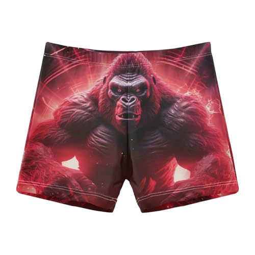 Red Fancy Light Gorilla Boys' Swim Trunks Board Shorts Swimwear Quick Dry Swim Pants Toddler Pajamas for Beach Kids