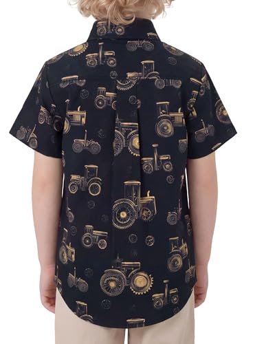 Image of Boys Hawaiian Button Down Shirt, Pure Combed Cotton Short Sleeve Size 3-15Y | Pure Combed Cotton, Smooth 60s yarn, Tagless Label, Pilling-Resistant, Shrink-Resistant, Fade-Resistant, Machine Washable