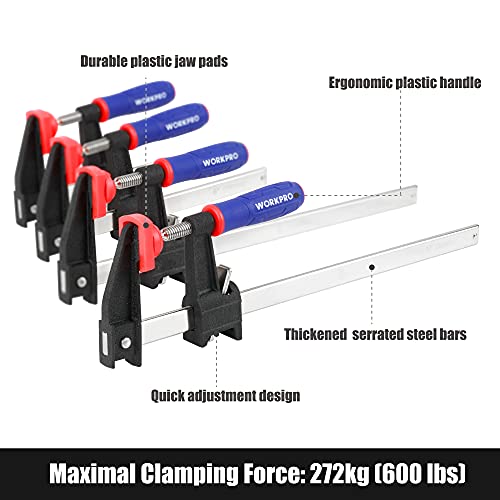 Workpro 6-Inch & 12-Inch Steel Bar Clamps Set thumb #2