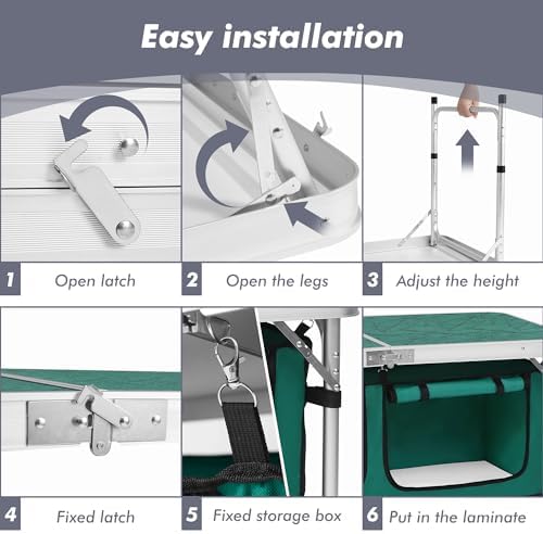 Camping Folding Aluminum Table with Adjustable Legs