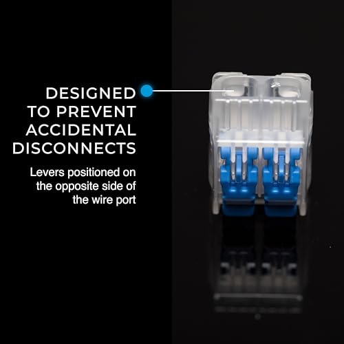 Image of Ideal Electrical in-Sure Lever Wire Connector,12 AWG, 2-Port (30-01L22), Bag of 10-Compact Releasable Connectors for Solid and Stranded Wires