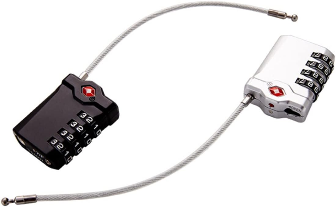 STOBOK 2Pcs Luggage Lock for Travel Combination Padlocks with Open Red Indicator for Secure Customs Access Lightweight and Portable Silver Black for Outdoor Safety