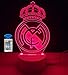 Imagen de famvacor Lámpara madrid mesita de noche futbol ilusión óptica 3d lámpara de escritorio mesa 16 colores mando a distancia regalo niños familia amigos