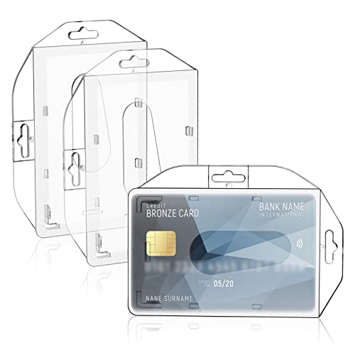 JOPHEK 3 Pcs Badge Holder, Porta Tarjetas Identificativas, Vertical y Horizontal Tarjetas de...