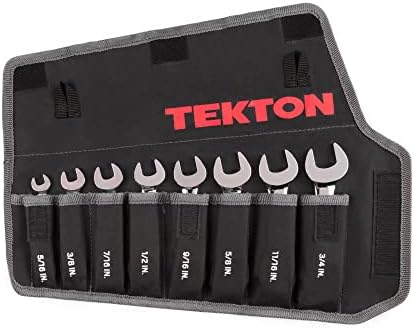 TEKTON Stubby Combination Wrench Set, 8-Piece (5/16-3/4 in.) - Pouch | WRN01086