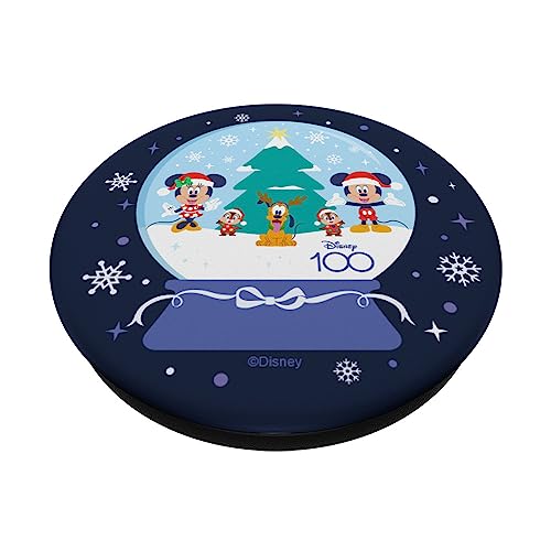 Disney 100 Mickey Minnie Chip Dale Pluto Christmas SnowGlobe PopSockets Swappable PopGrip, Black - Image 2