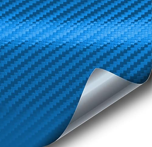 Image of WALLMATE Carbon & Matellic Wrap Sheet Roll Film Sticker Decal Waterproof Car Styling Wrap Auto Vehicle Accessories (12X100 Inch, 3D Blue Fiber Carbon)