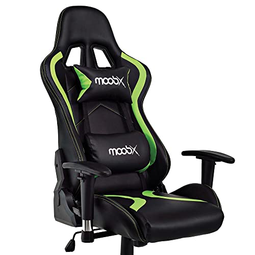 Kit Cadeira Gamer Moobx Thunder Verde + Mesa Gamer Mx Verde com Gancho para Headset - Moobx