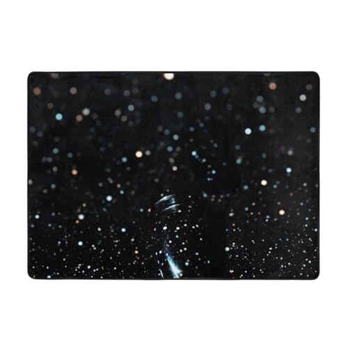 Tapis grand format imprimé paillettes facile à nettoyer - 2