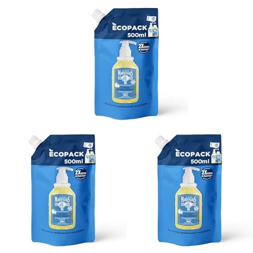 Le Petit Marseillais | Recharge Gel Lavant Mains Antibactérien (écopack de 500 ml) – Recharge savon liquide pour flacon-pompe – Savon mains à l’huile...
