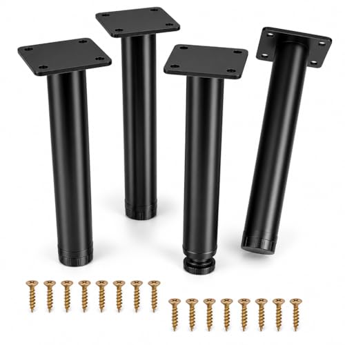 【Design regolabile】: grazie al meccanismo girevole, è possibile regolare l'altezza senza sforzo. Ruotando semplicemente i piedini in plastica nera, regolate i piedi da 0 a 17 mm per compensare le irregolarità del terreno e garantire una posizione sicura.
