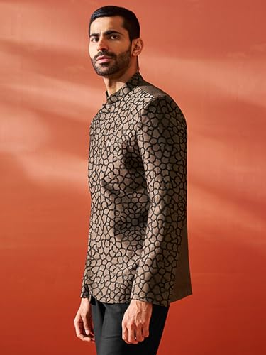 Image of VASTRAMAY mens VASTRAMAY Men's Coffee Silk Blend Jodhpuri