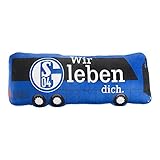 Maße: ca. 50 x 18 x 10 cm FC Schalke 04 Kissen - Mannschaftsbus - Nikkikissen Dekokissen S04 - Plus Lesezeichen I Love Gelsenkirchen