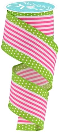 Amazon.com: RG Ribbon Vertical Stripes and Polka Dots, Wired Edges, 2.5 ...