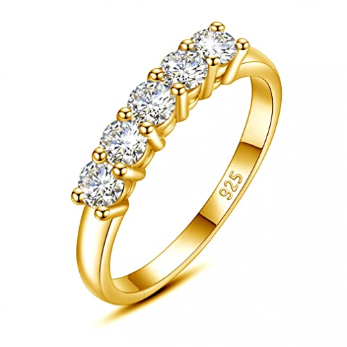 Bagues rondes en Moissanite argent sterling alliance anti-ternissement